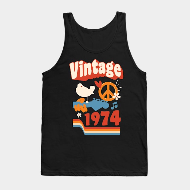 Vintage 1974 - Woodstock Style Tank Top by marieltoigo